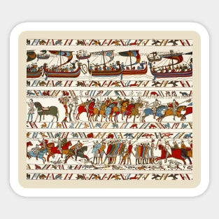 THE BAYEUX TAPESTRY ,BATTLE OF HASTINGS ,NORMAN KNIGHTS AND VIKING SHIPS Sticker